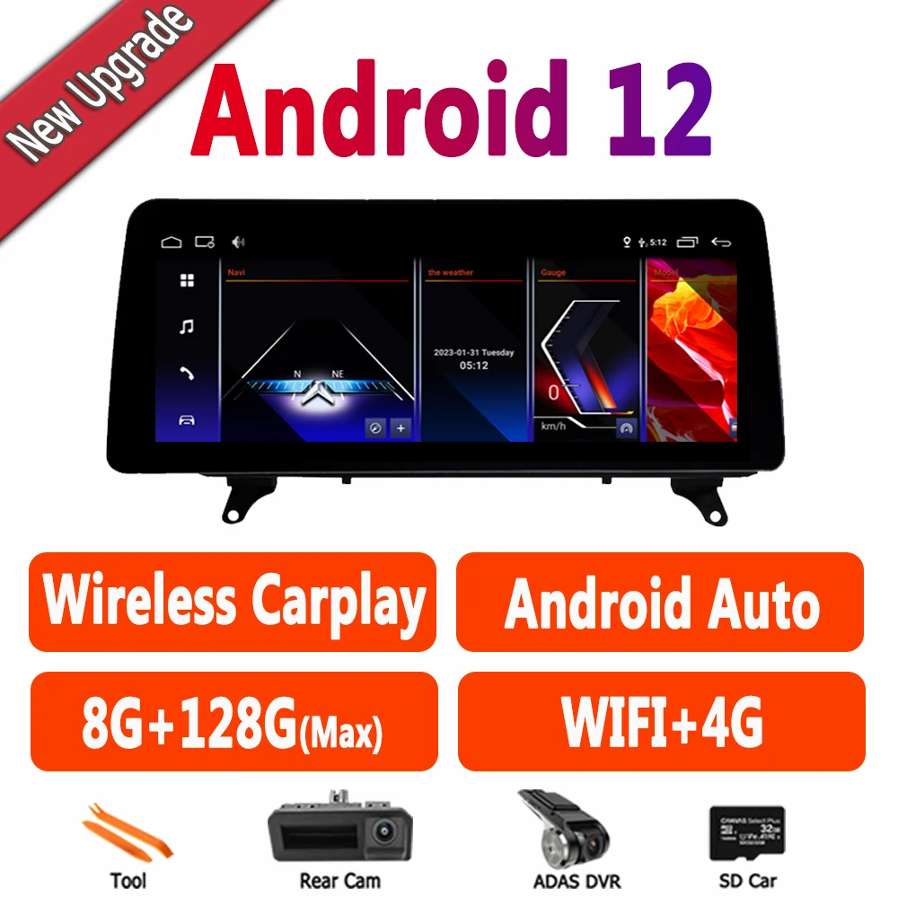 1920*720P 4G+WIFI Car GPS Navi Radio Carplay Touch Screen Android 12 Auto Multimedia For BMW X5 E70 X6 E71 CCC CIC NBT System