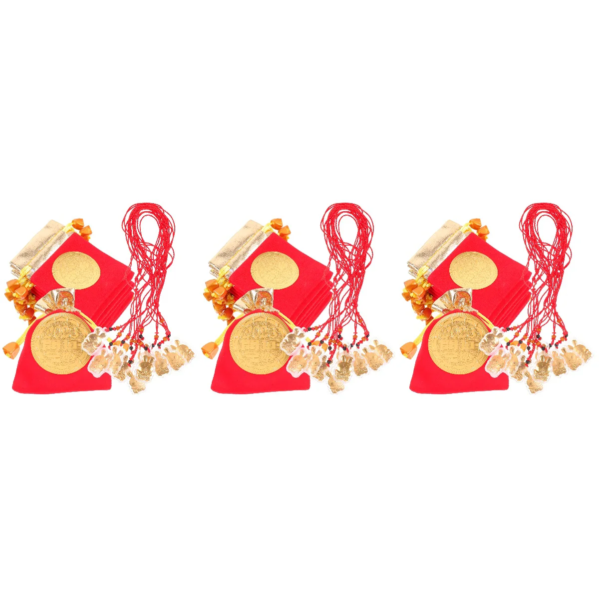 

30 Sets Of Decorative Supplies Ornaments Golden Bunny Pendants Cartoon Rabbit Necklace New Year Decor Golden Rabbit Decor