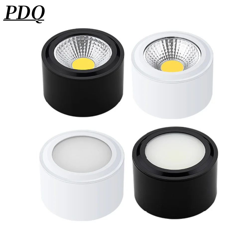 

4types dimmable LED downlight COB spotlight AC85-265V 7W 9W 12W 15W 18W aluminum surface mounted ceiling lamp indoor lighting