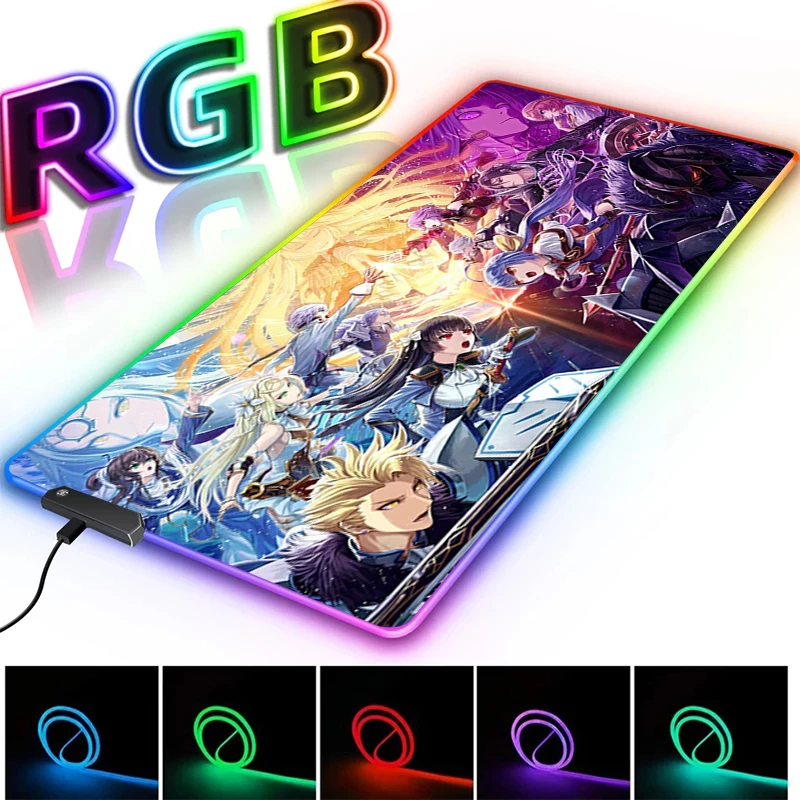 

Epic Seven Mouse Pad With Backlight Laptop Mat Gamer Computer Accessories Gaming Mousepad Rgb Mausepad Cheap Anime Keyboard Mats