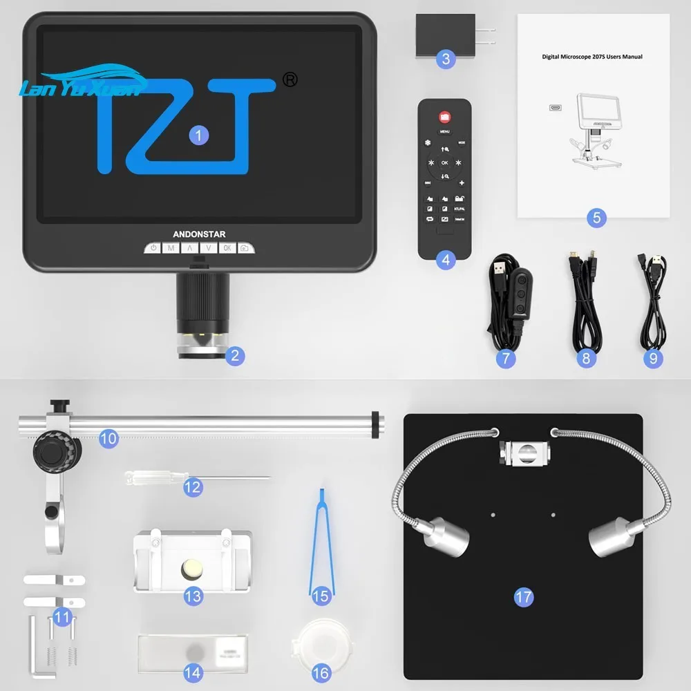 Andonst AD207S-10Pro 10-дюймовый экран UHD и 26 см цифровой микроскоп для электроники пайки