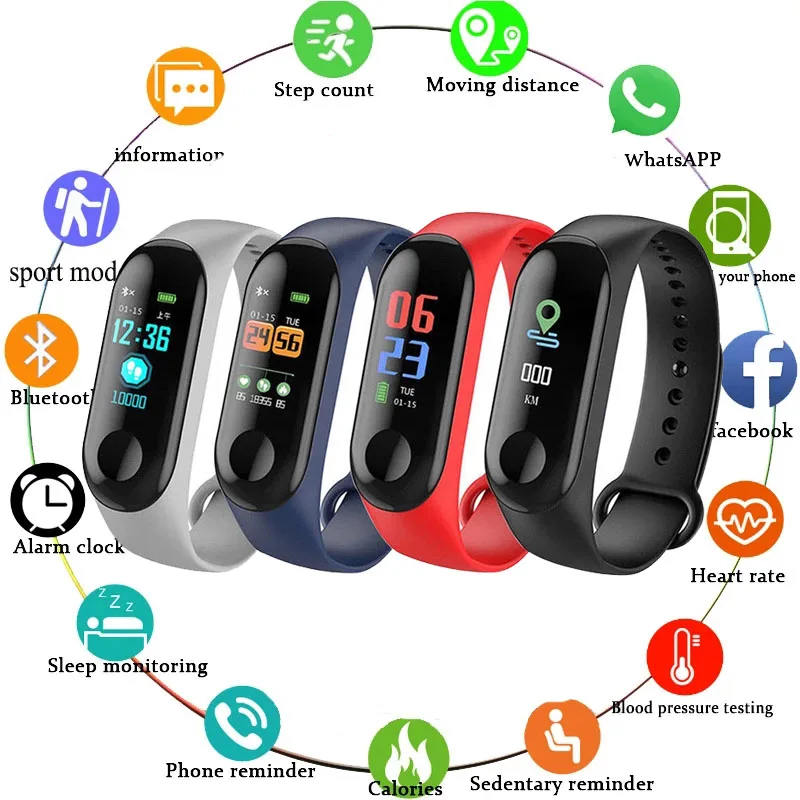 

2022 M3 M4 Смарт-часы мужские часы с фитнес-трекером монитор сердечного ритма мониторинг здоровья смарт-Браслет фитнес-браслет для женщин