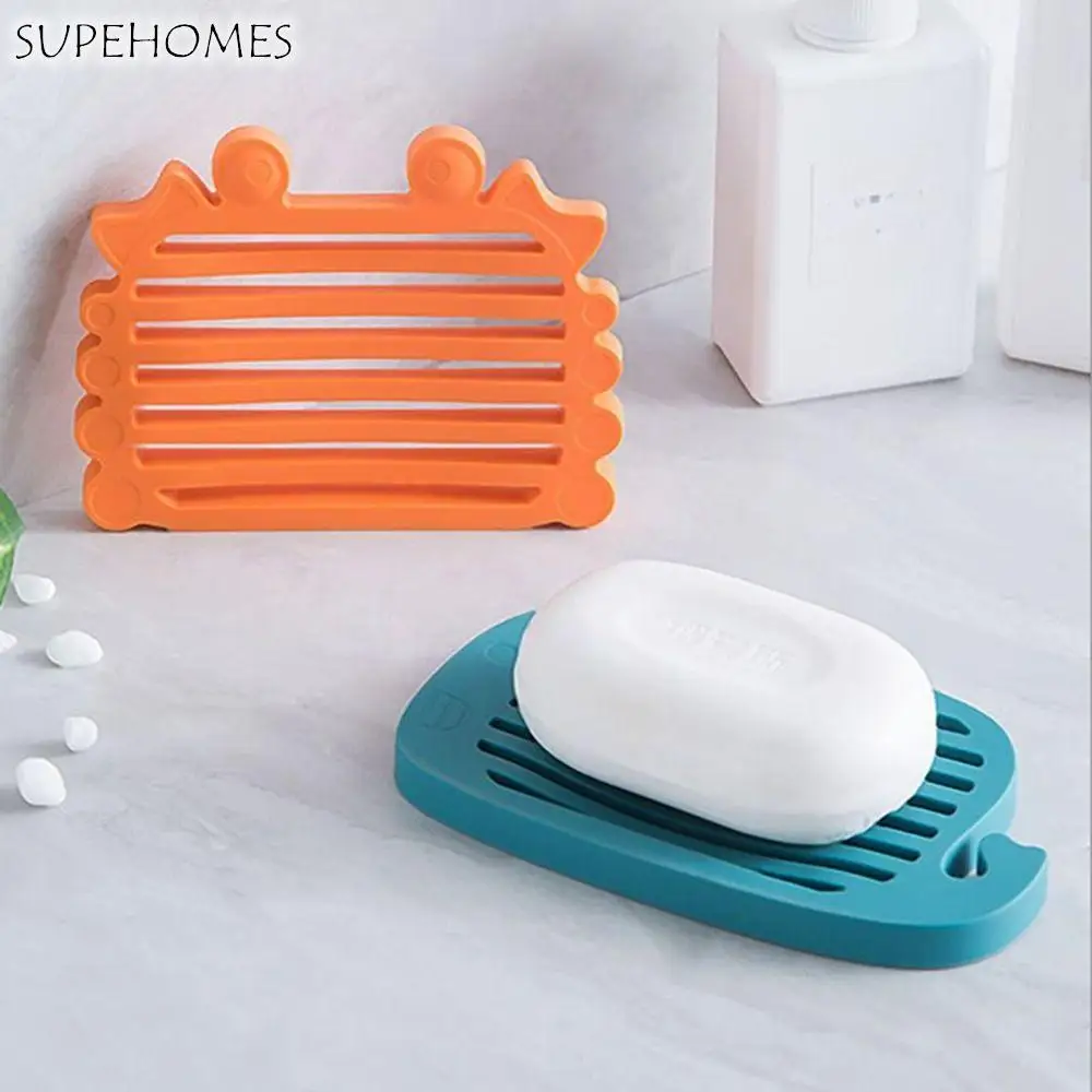 

Household Silicone Whale Crab Drain Soap Pad Organizer Cute Cartoon Ocean Animal Shape Tray Kitchen Bathroom Accessories