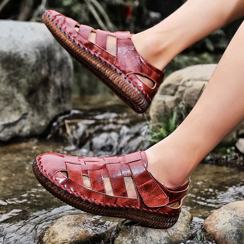 

Men's Sandals Handmade Sandals Fashion Leather Men's Footwear Outdoor Soft Men's Wading Shoes Men Sandals