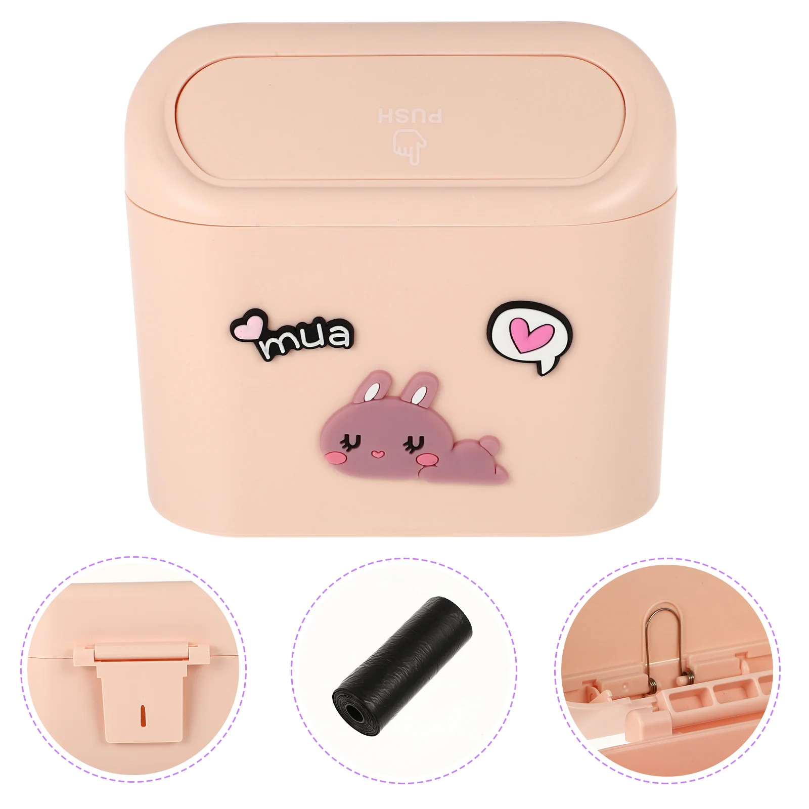 

Vehicle Cartoon Trash Organizer Mini Garbage Container Car Door Hanging Trash Bin