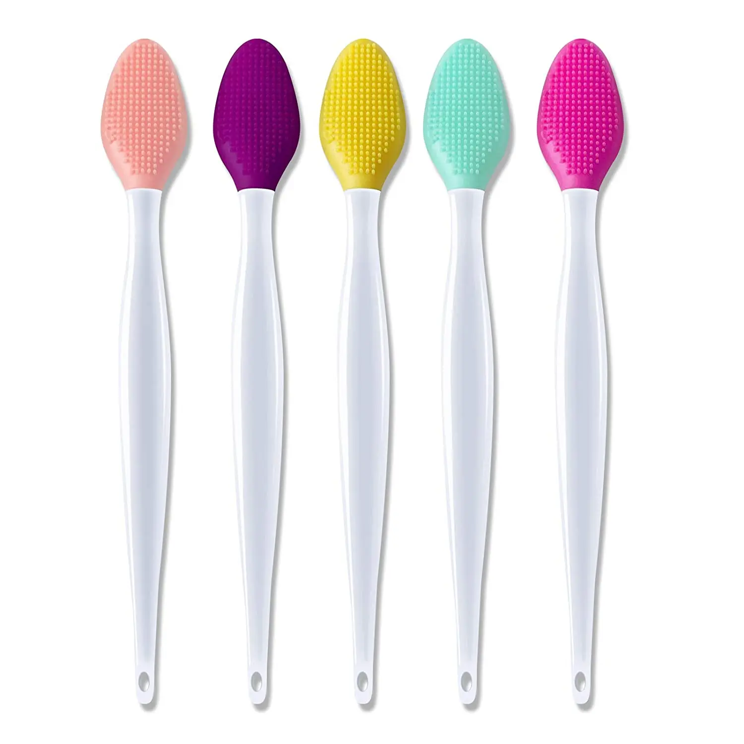 50pcs Skin Care Face Cleaning Tool Nose Brush Mini Waterproof Silicone Facial Cleansing Brush Lip Scrub Brush