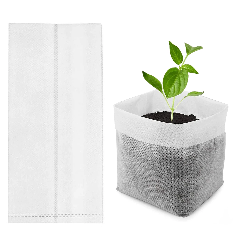 

100Pcs Different Sizes Biodegradable Non-woven Seedling Pots Eco-Friendly Planting Bags Nursery Bag Plant Grow Bags for garden