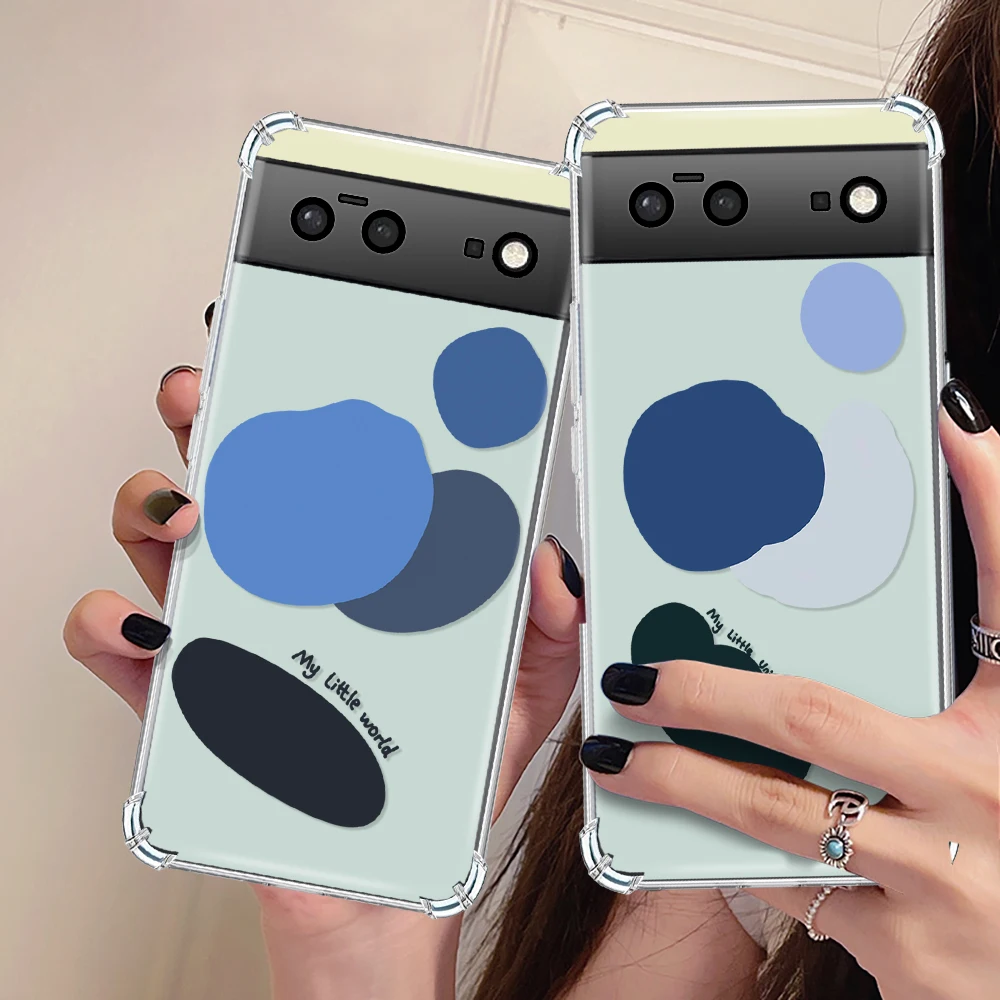 

Art Graffiti Phone Case for Google Pixel 7a 7Pro 7 Luxury Transparent Coque for Pixel 6a 6 6Pro Shockproof Soft Silicone Cover
