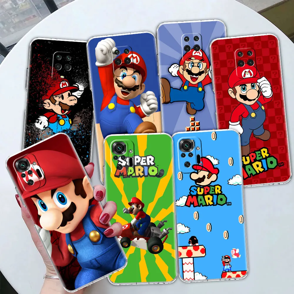 

Soft Clear Case For Xiaomi Redmi Note 11 10 9 8 Pro 10S 9S 9A 9C 9T K40 5G 8T 7 8A Transparent Phone Cover Super Mario Shell Sac