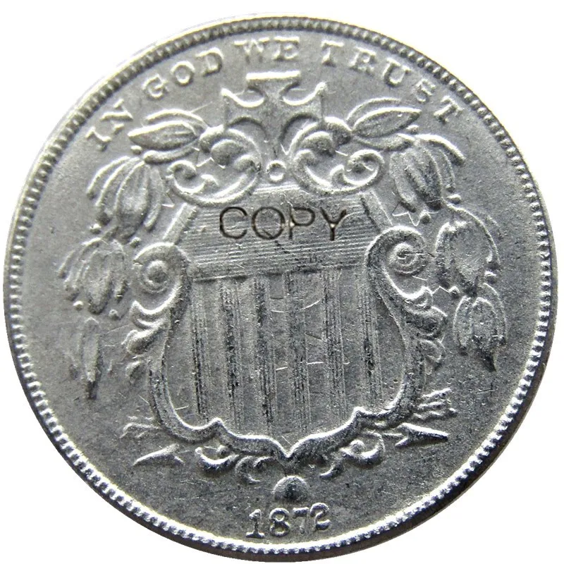 США 1872 щит никель пять центов копия декоративная монета