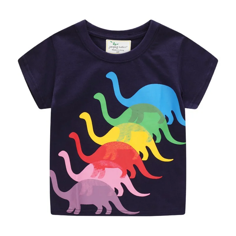 Enlarge 2022 Summer Children's Clothing T-shirt Short Sleeve Soft Breathable Cotton Top Tees Dinosaur Cartoon Print kids Clothes Fashion