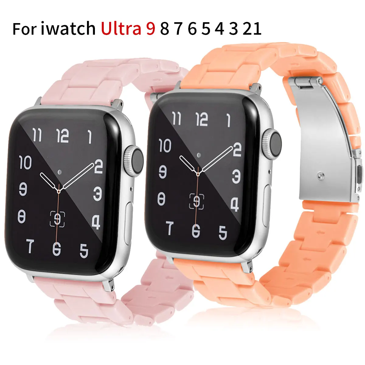 Набор ремешков ярких цветов с тремя бусинами для Apple Watch 49-42 мм 38-41 простой и