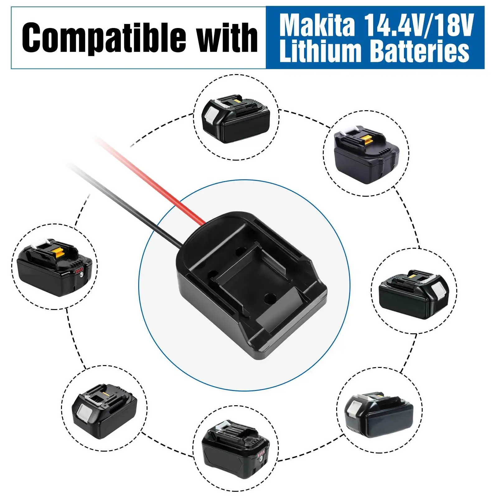 Адаптер для аккумулятора Makita 14 4-18 в разъем питания литий-ионной батареи адаптер