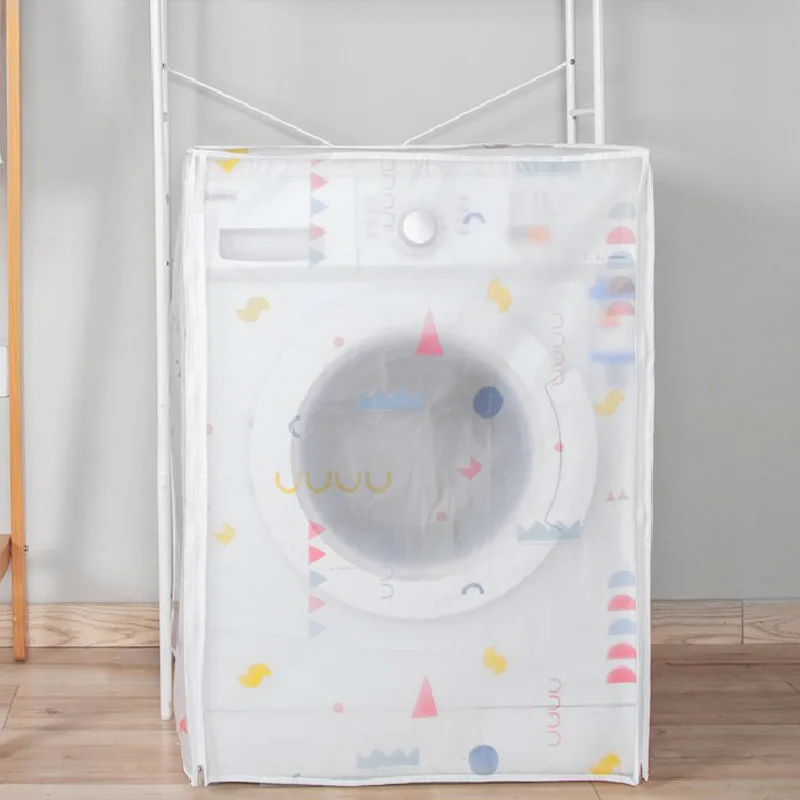 

New Floral Geometric Pattern Printing Drum Washing Machine Cover Sunscreen Dustproof Waterproof Protective Cover Home Decor