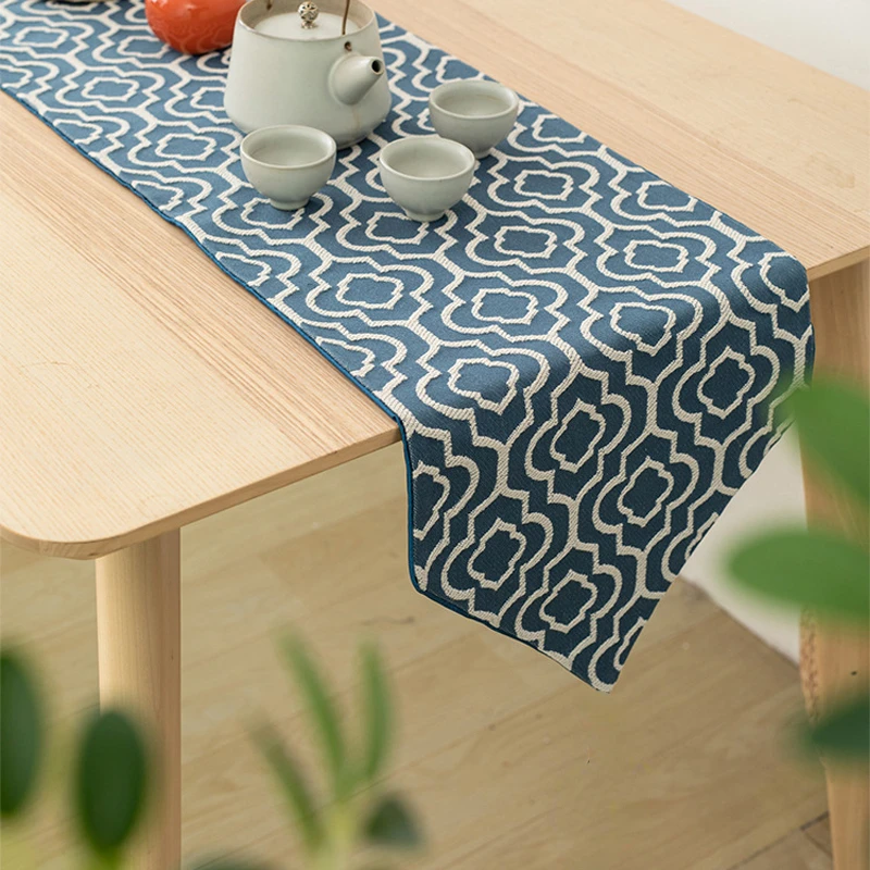 Новая Элегантная Бирюзовая настольная дорожка с принтом украшения для