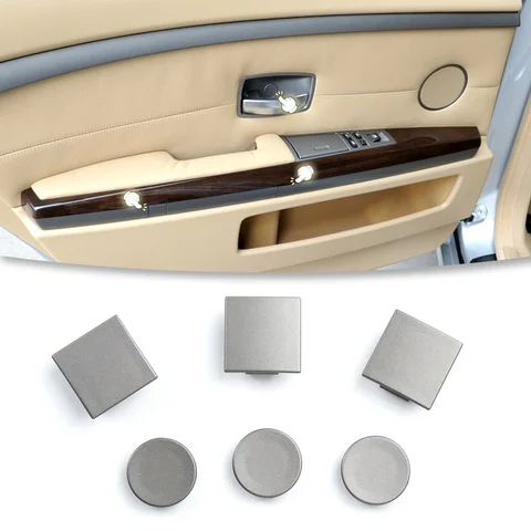 4 шт. заглушка крышки дверной панели 51417025647   Для BMW 7 серии E65 E66 745i 02-08 серые автомобильные накладки на клапаны передней двери, винтовая крышка для автоматической двери