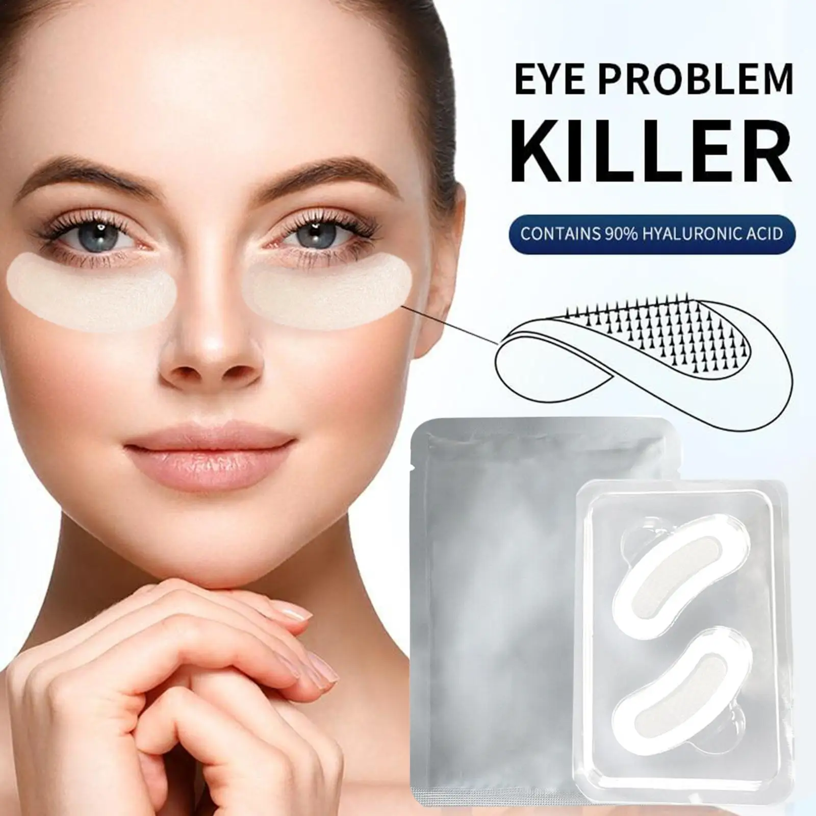 

Eye Patches Hyaluronic Acid Micronedle Eye Pad Moisturize Wrinkles Fine Lines Dark Circle Removal Korean Cosmetics Face Eye Mask