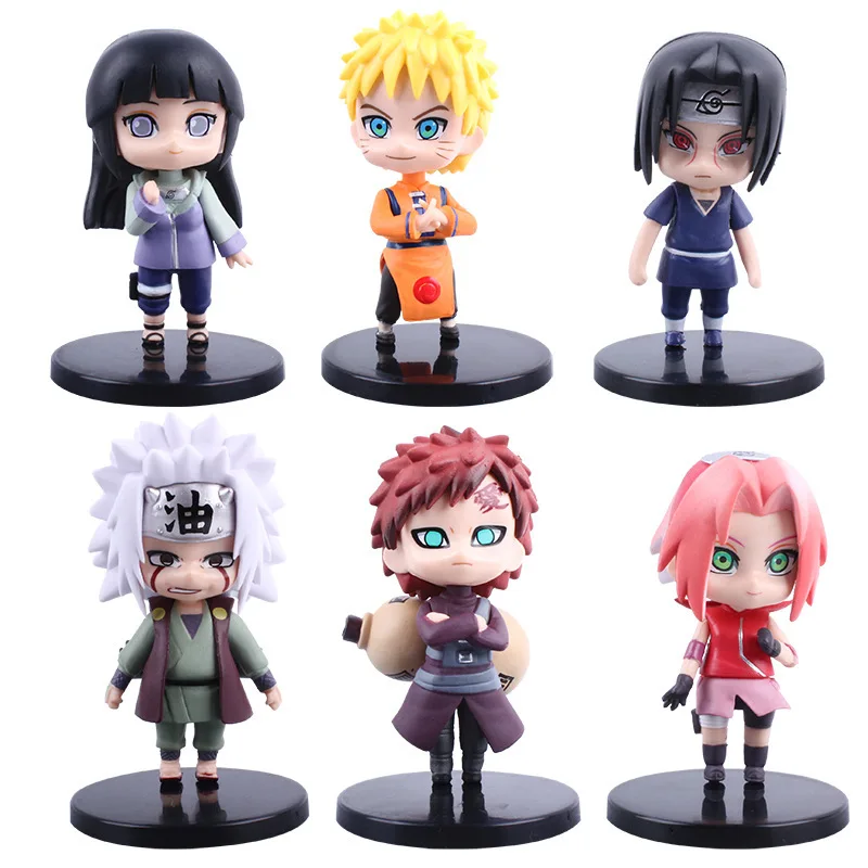 

6pcs/set about10cm naruto figureNaruto Sasuke Itachi Sakura Hinata Gaara Kakashi Anime Goods Cartoon Model Display Birthday Gift