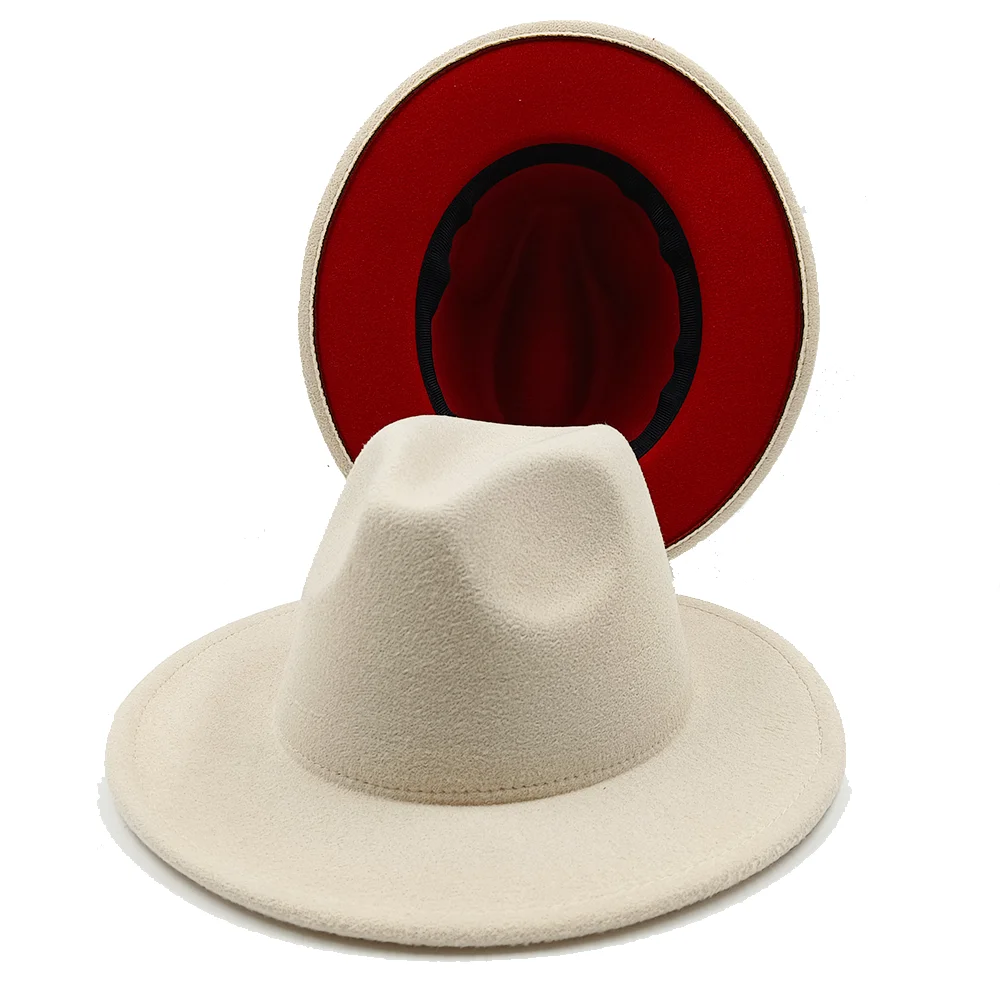 Двусторонние шляпы-федоры ковбойские шляпы Женская двусторонняя цветная шапка