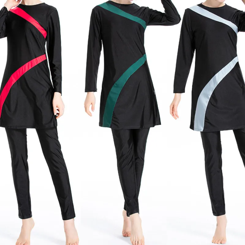 

2022 Fashion Burkini Turkey Sport Muslim Swimwear Long Sleeve Islamic Swimsuit Women Modest Swim Suit