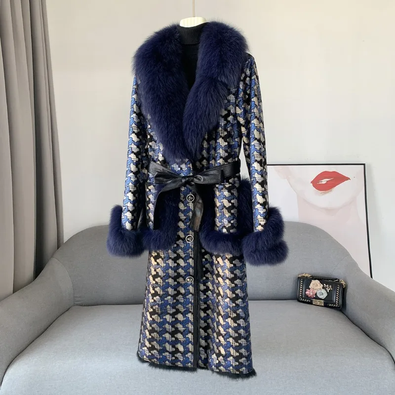 Высококачественное роскошное Женское пальто из натурального кроличьего меха