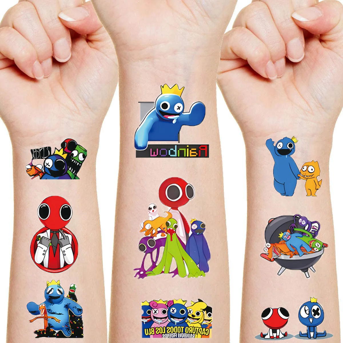 

Rainbow Friends Game Tattoo Stickers Birthday Party Water Transfer Stickers Birthday Party Favors for Kids School Rewards Gifts