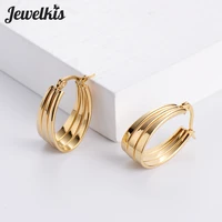 jewelkis vintage wide hoop earrings stainless steel fashion women punk style ladies stainless jewelry brincos gift 2022