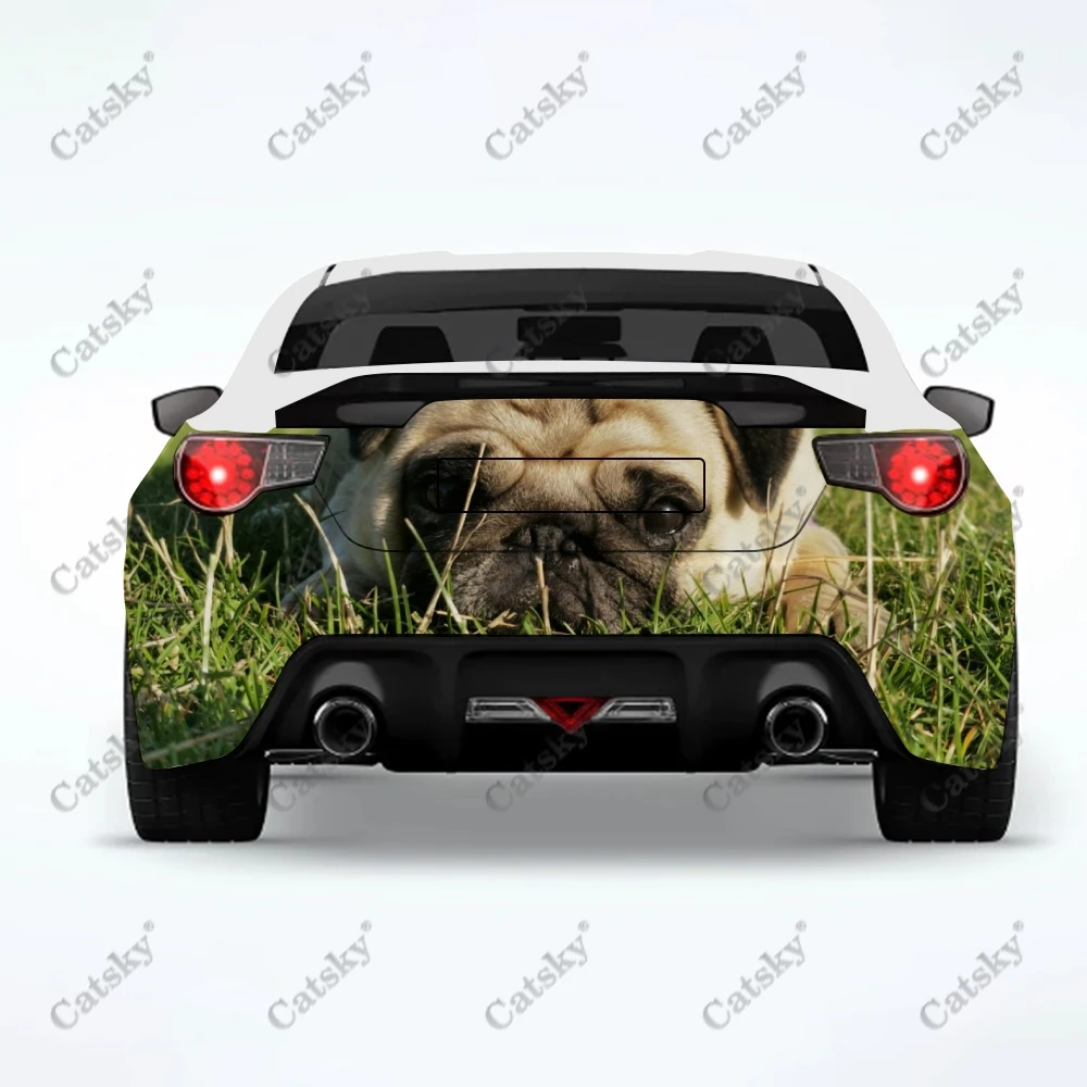 

Pug Dog animal Car stickers truck rear tail modification painting suitable for truck pain packaging accessories decals