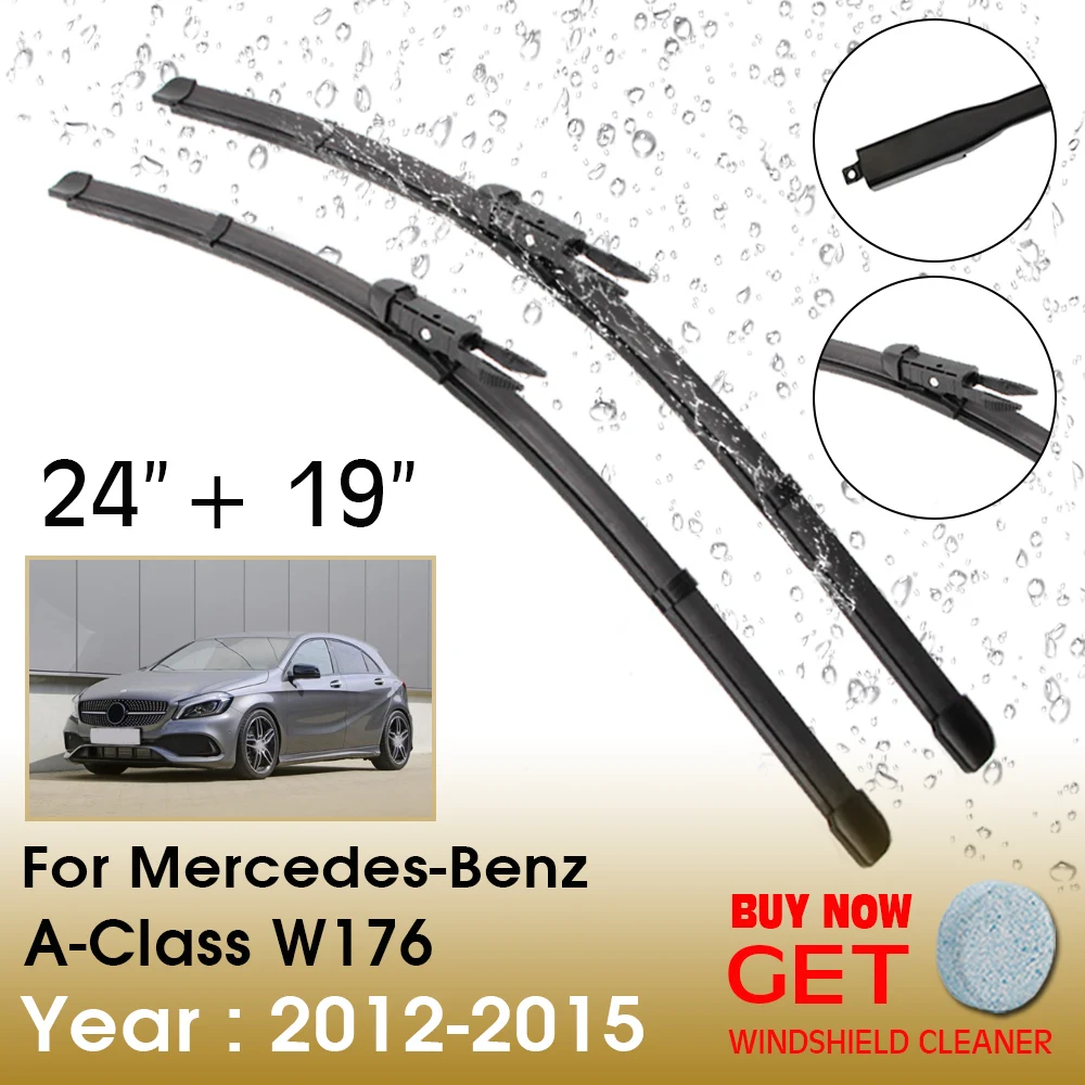 

Car Wiper For Mercedes-Benz A-Class W176 24"+19" 2012-2015 Front Window Washer Windscreen Windshield Wipers Blades Accessories
