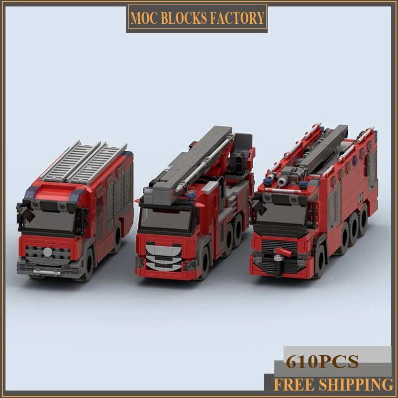 Модель городского автомобиля Moc строительные блоки Япония пожарная пена тендер