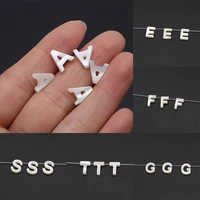10mm natural shell capital englist alphabet beads with hole for jewelry making diy women bracelet necklace gifts accessories