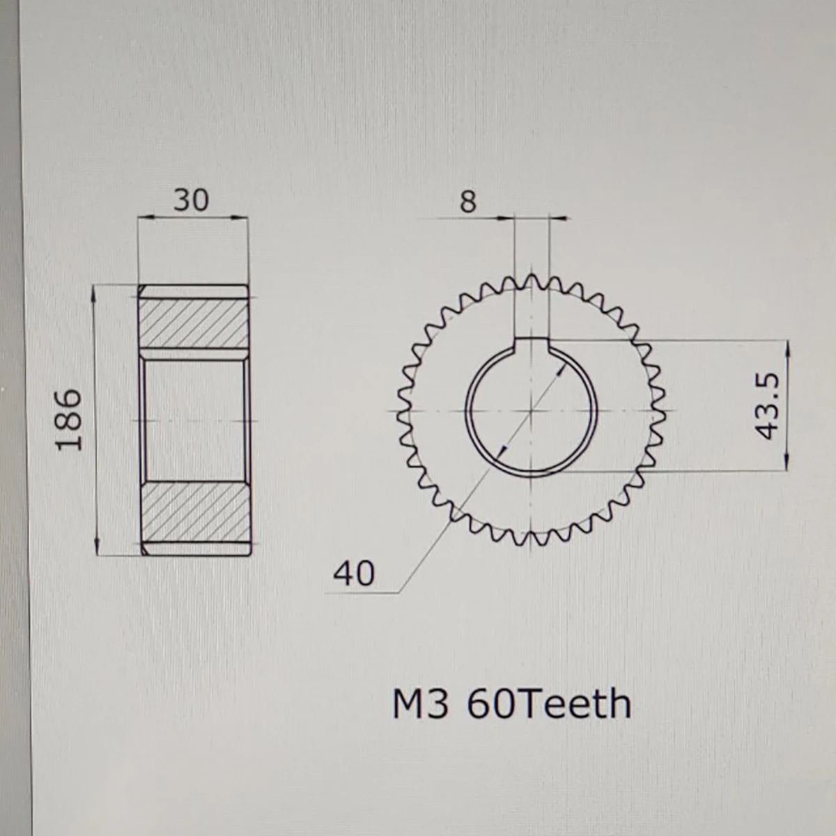 

Шестерни 3M 60 зубов 2 шт.