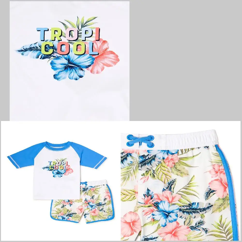 

Charming, Stylish, Comfy 2-Piece Boy Rash Guard and Swim Shorts Summer Outfit - Perfectly Quality for Your Boy