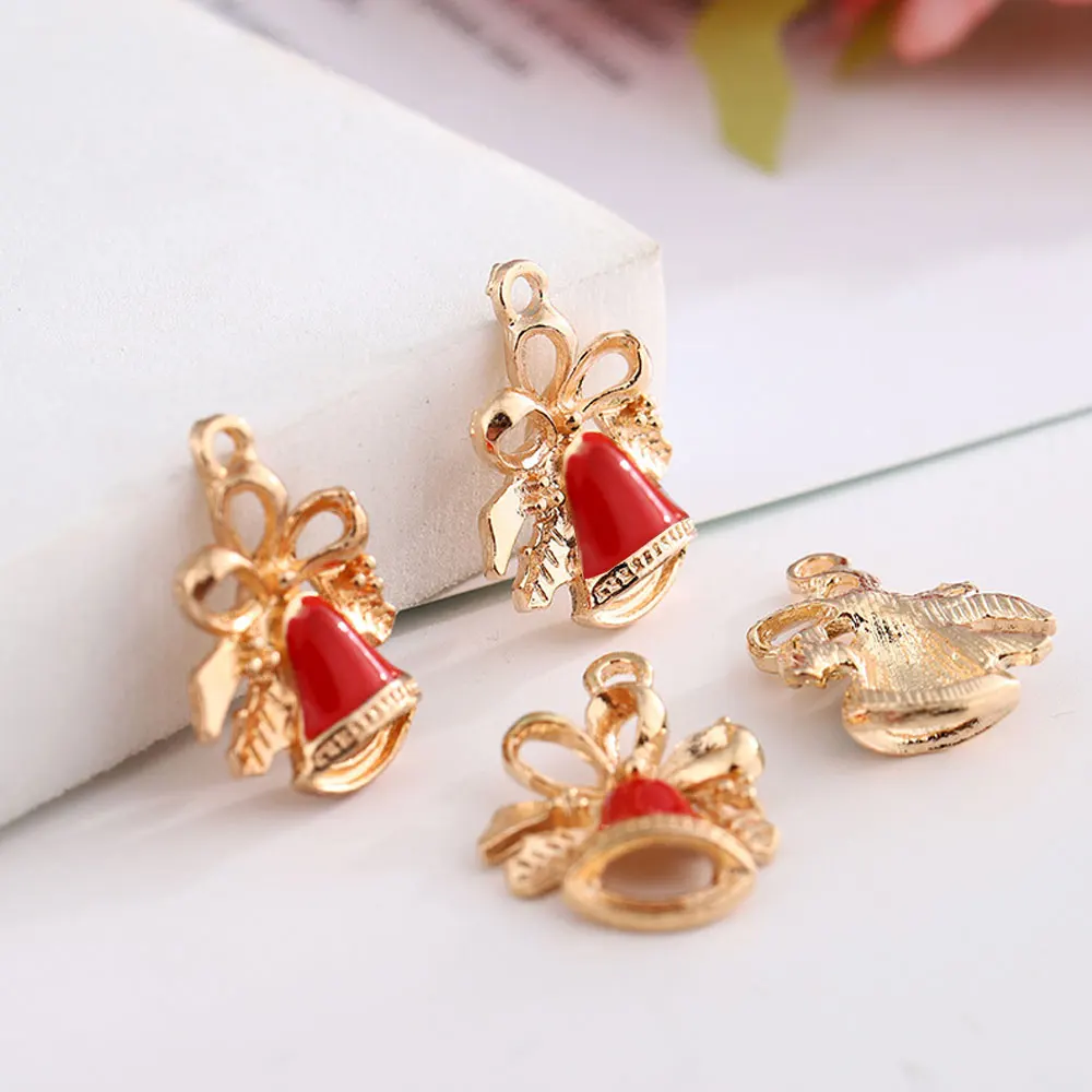 

10 шт. 16x21 мм эмалированные Рождественские Подвески-колокольчики «сделай сам» для браслетов, подвесок, сережек, креативный подарок, подвески, ювелирные аксессуары