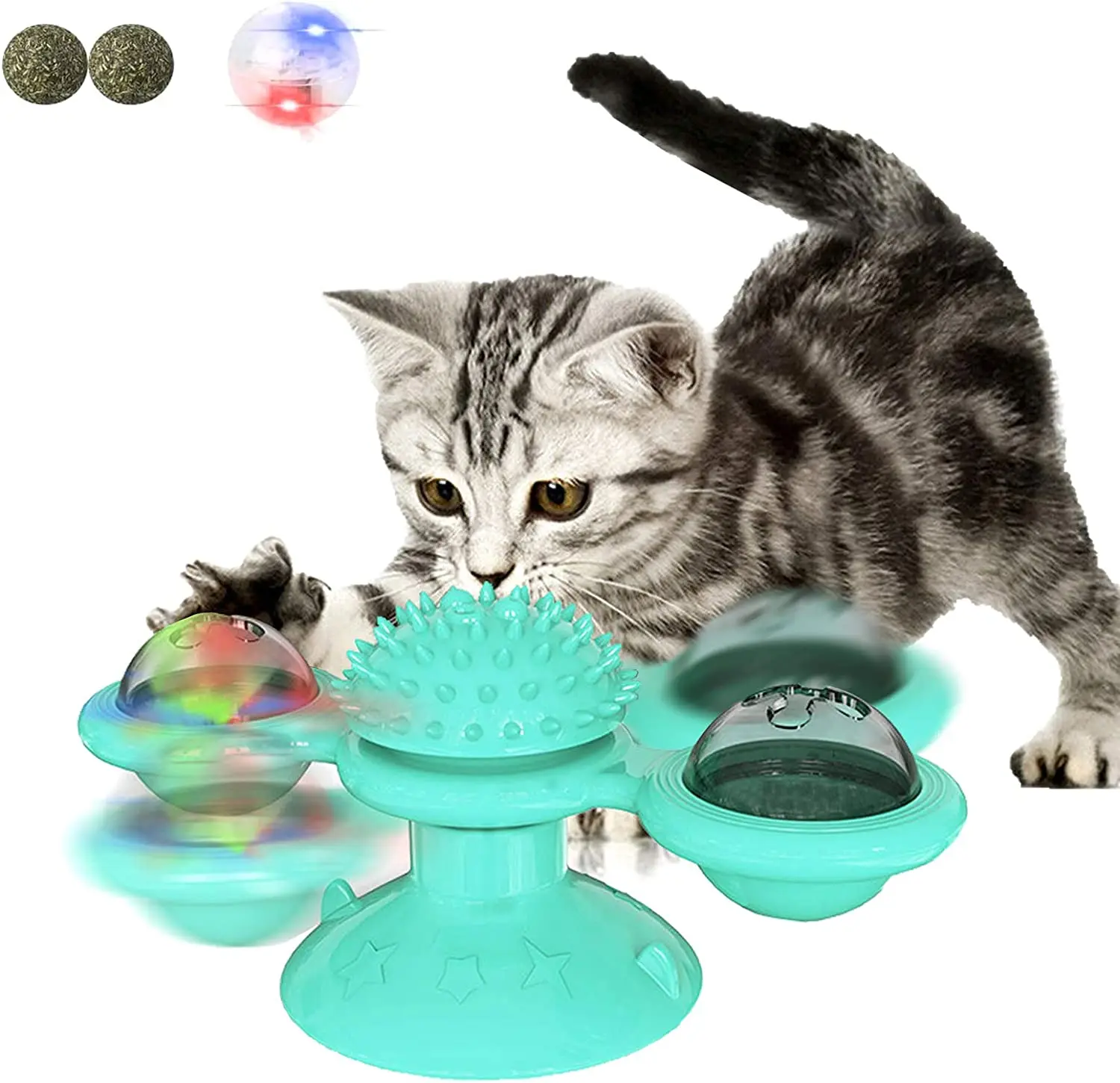 

Cat Windmill Interactive Toy Playing Training Puzzle Cat Game Turntable Teeth Cleaning Pet Products Animals Kitten Accessori