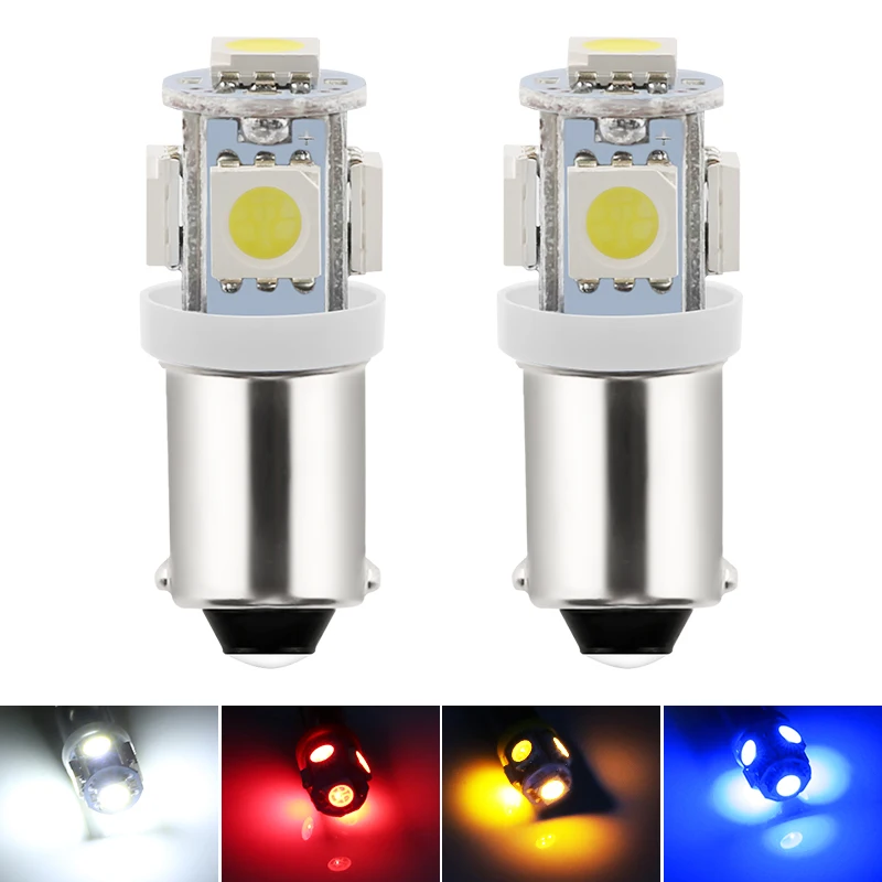 

2PCST4W BA9S 5SMD 5050 Auto LED Innen Backup Schwanz Lesen Bulb Tür Lizenz Platte Licht Grün Rot Blau Gelb