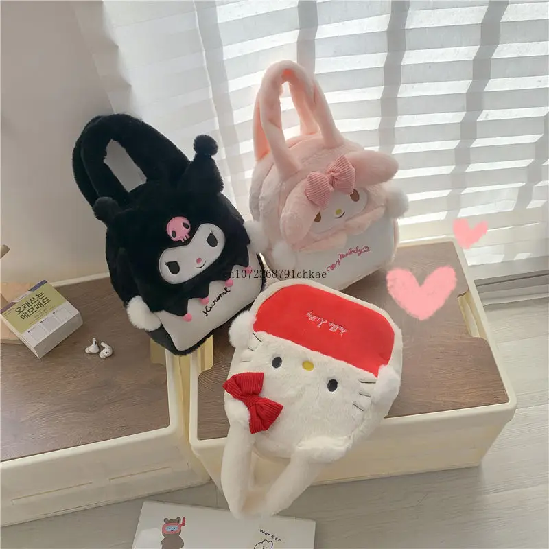 Hello Kitty Plush Hand-Carrying Bag Bag Lovely Soft Cute Japanese Hand Bag Cute Fashion Shoulder Bag Fashion bag  handbag