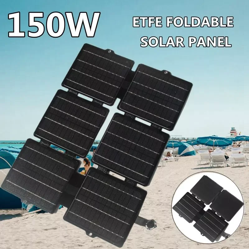 

NEW 150W Folding Solar Panel USB 5V DC12V Waterproof Solar Charger Portable Solar Power Bank Mobile Power for Outdoor Camping Hi
