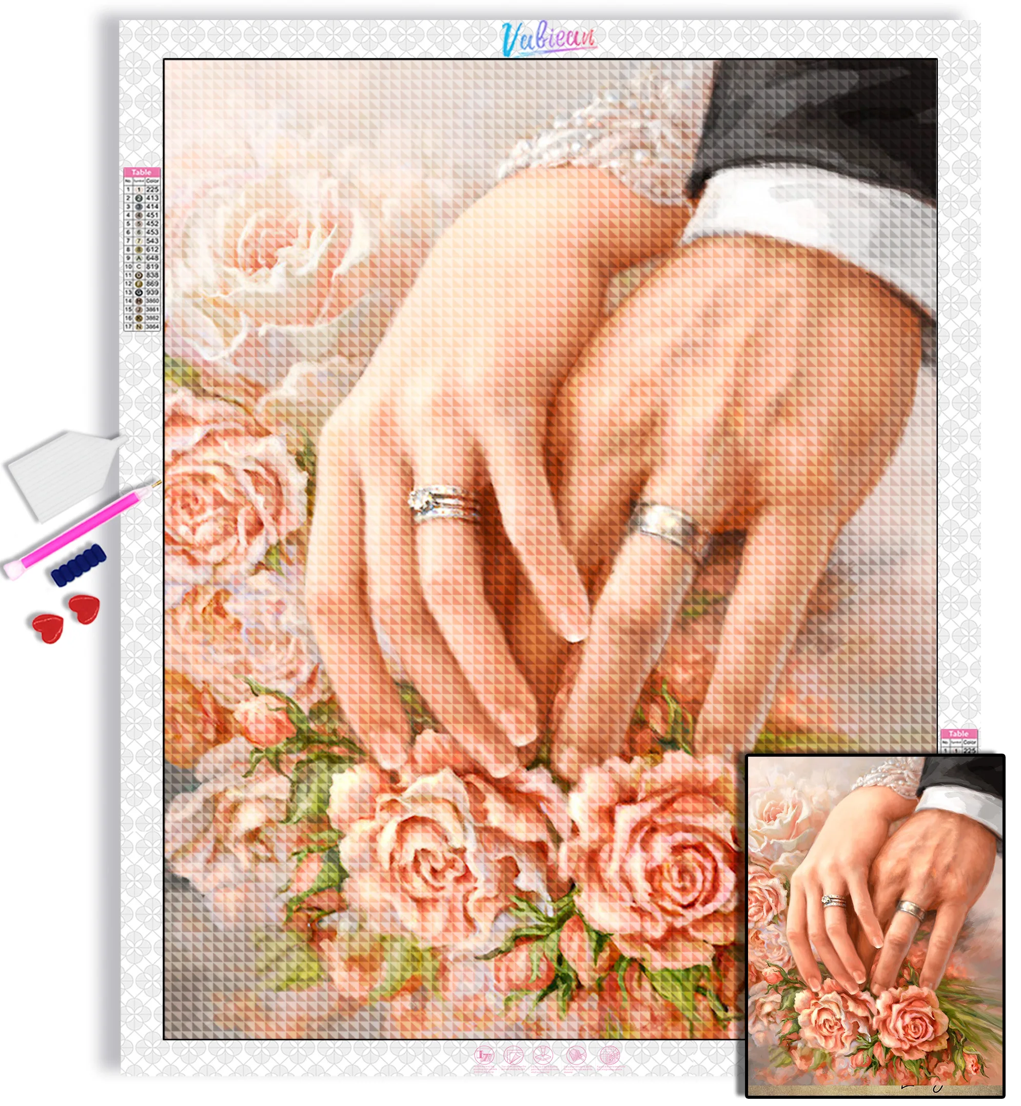 

5D DIY Eternal love &wedding Diamond Painting kit Round Diamond Embroidery Cross Stitch Mosaic Home Decor