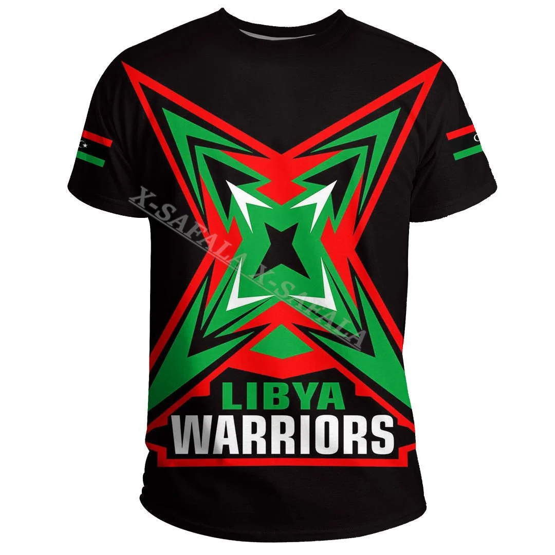 

LIBYA Country Flag Emblem Customized 3D Print Mens T-Shirt Tops Tee Short Sleeve Casual Milk Fiber Breathable Tracksuits-1