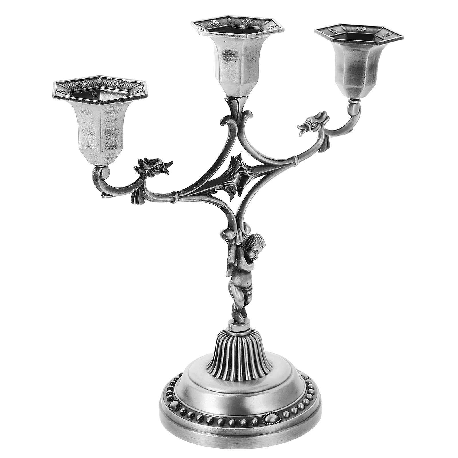 

Stick Alloy Holder Vintage Tea Light Metal Candlestick Base Holders Holy Zinc Sticks