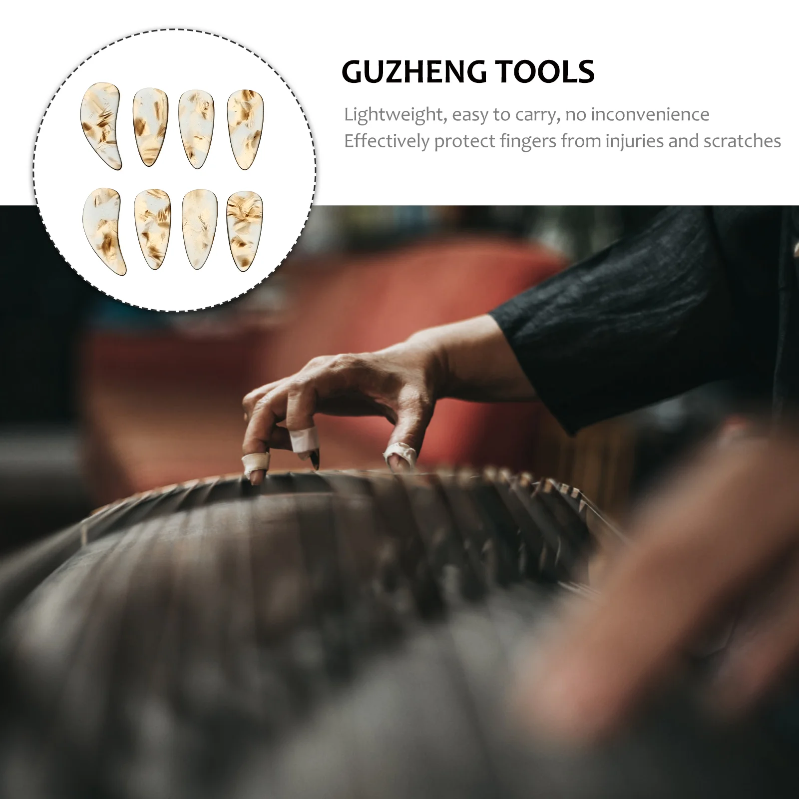 Guzheng отмычки для ногтей защитные приборы Lute Erhu аксессуары Arc полированная цитра
