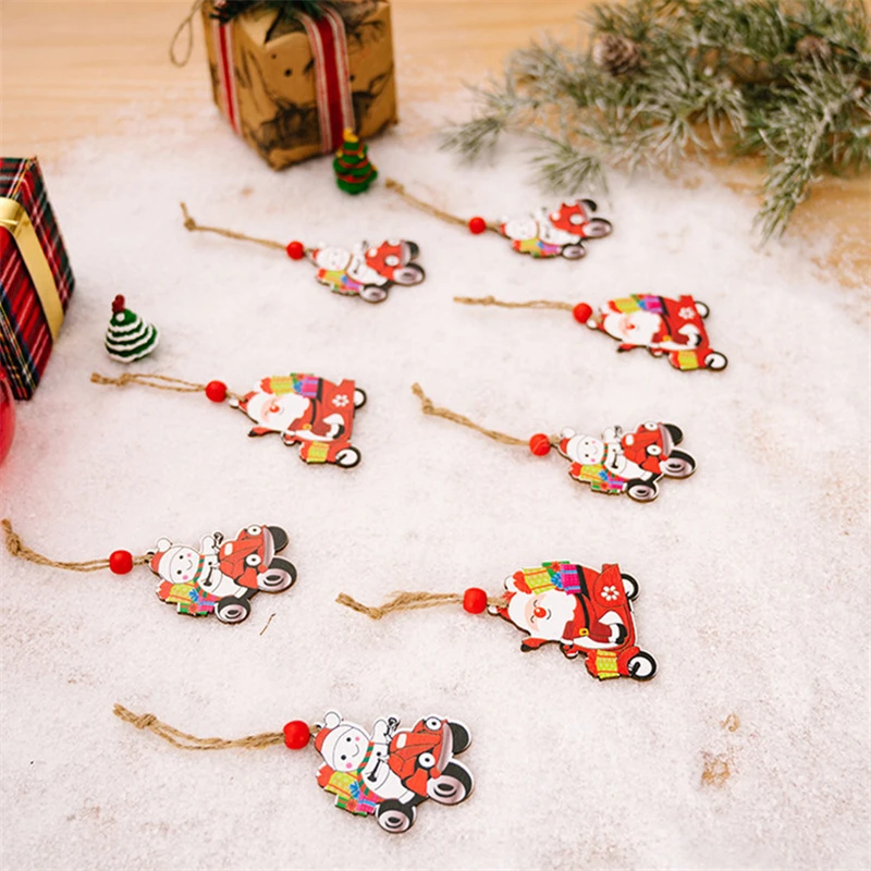 

2023 New Year Gift Christmas Gnomes Wooden Pendants Christmas Decorations for Home Noel Navidad 2022 Santa Socks Xmas Tree Decor