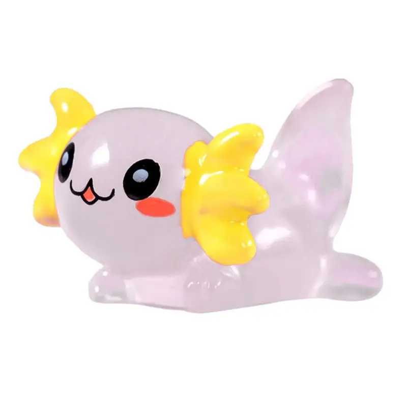 Миниатюрные фигурки аксолотля мультяшные аквариума из смолы украшения в темноте