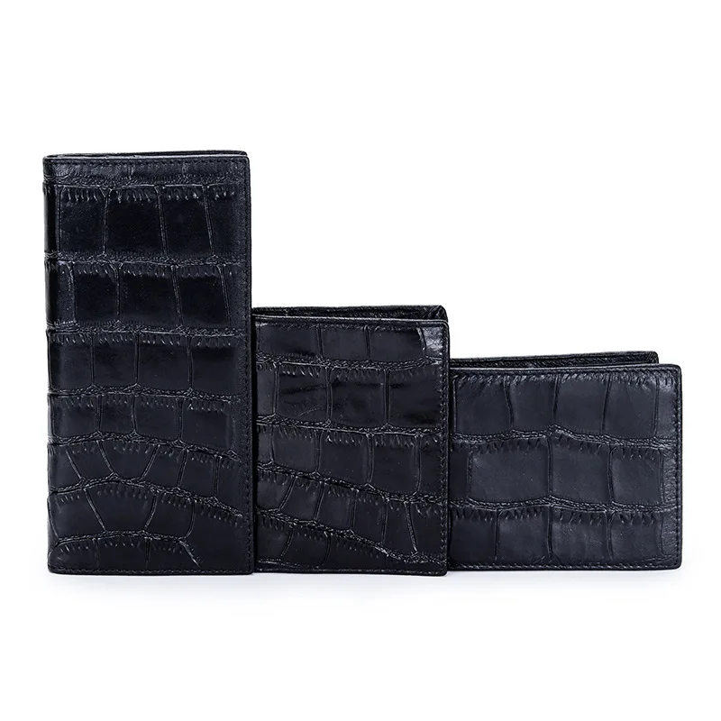 Embossed Stone Pattern Leather Men's Short Wallet Genuine Leather Long Man Multi Card Wallets High Grade Purse Slim Money Bag