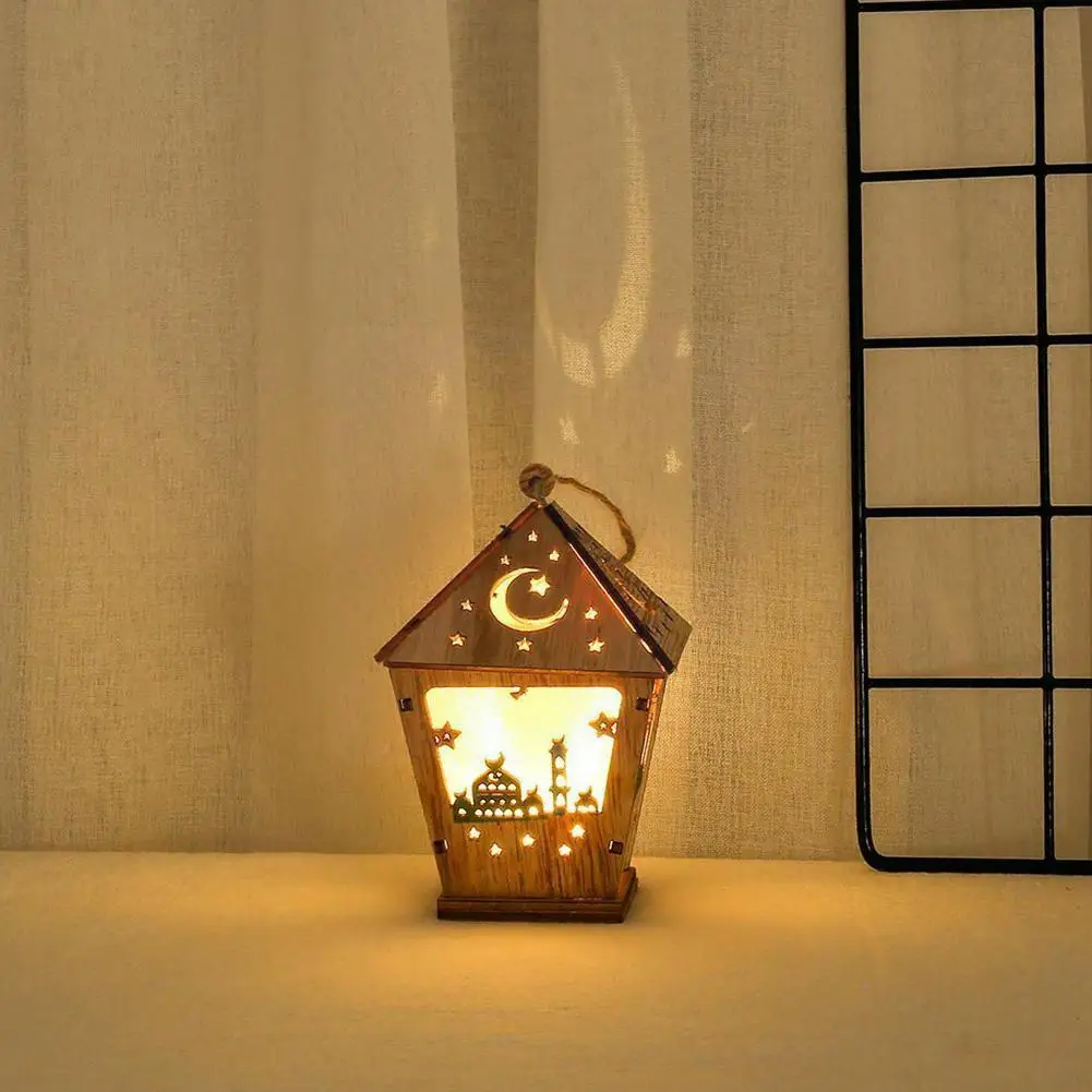 

Ramadans Moon House Muslims Led Lights Wooden Hanging Ramadan Home Decorations Craft Pendant Mubarak Islam Decor Eid Art Mu S1e2