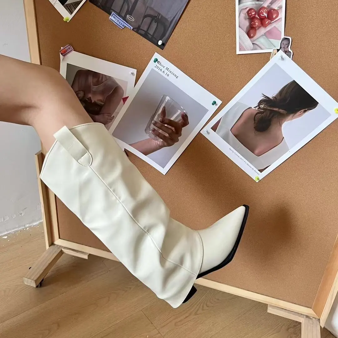 Женские резиновые сапоги пикантные туфли до бедра на высоком каблуке