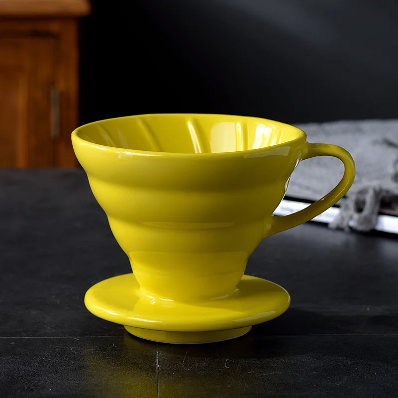 

Ceramic Water Cup, Cone-shaped Hand Brewed Coffee Filter Cup, Spiral Pattern Drip Filter, Used with Coffee Holder for 1~2 People