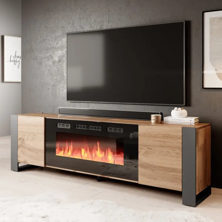 

TV Stand for TVs Up To 85" with Fireplace Included