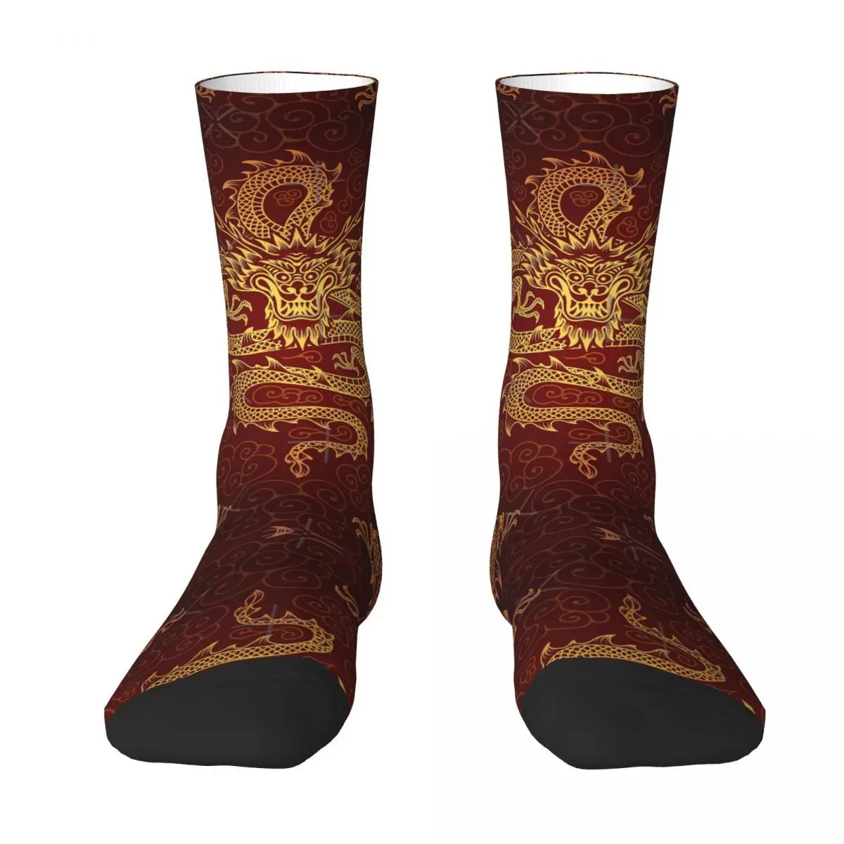 

Red Japanese Dragon Pattern Design Artwork Graphic Socks Creative Novelty Contrast color Drawstring Backpack Compression Socks